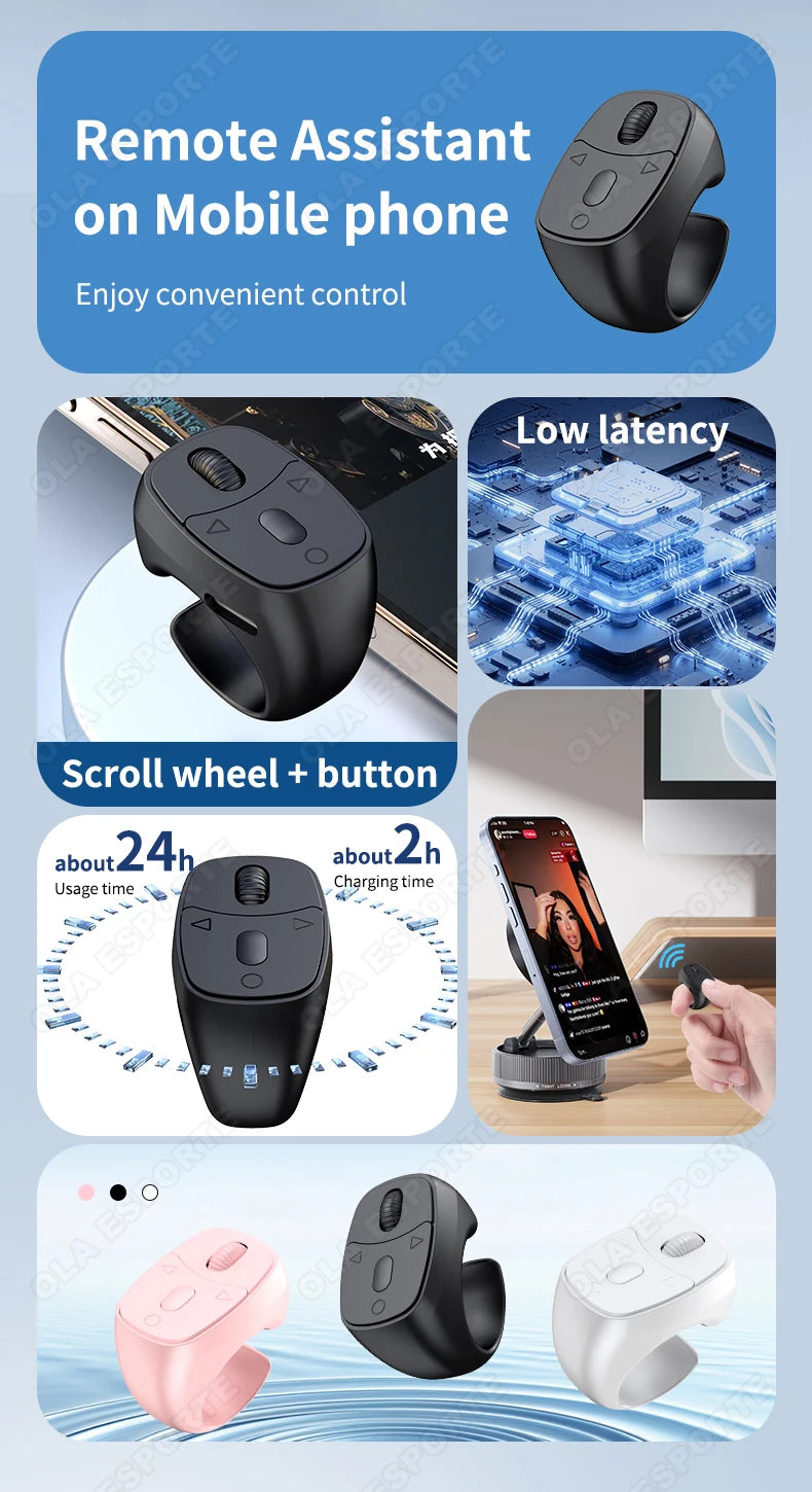 New Bluetooth Remote Control Touch Screen Page Turner Camera Video Recording Music Control For iPad iPhone Remote Scrolling Ring