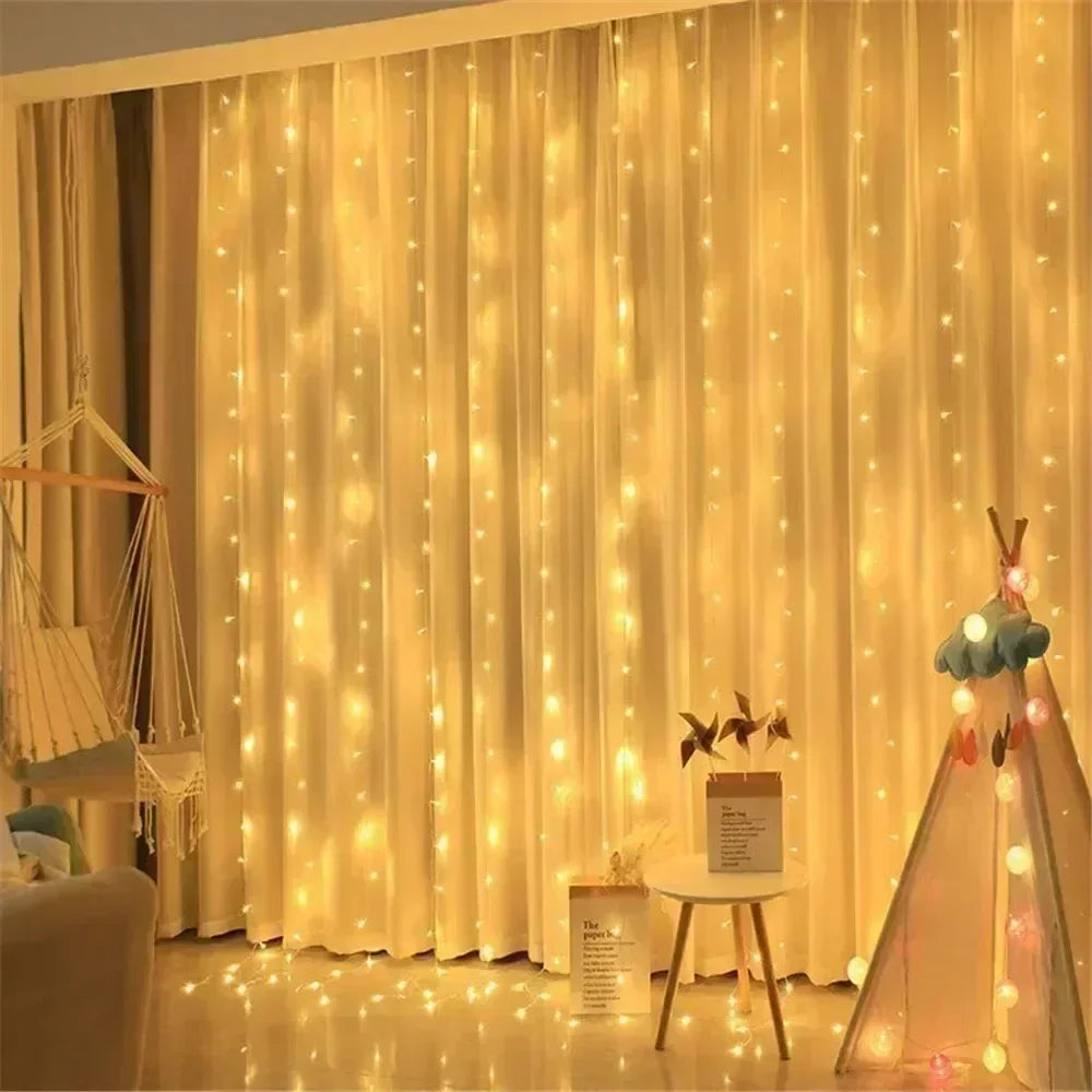 USB String Lights Holiday Wedding Light Garland Lights for Bedroom Remote Control Curtain LED Christmas Decor 100/200/300/600LED