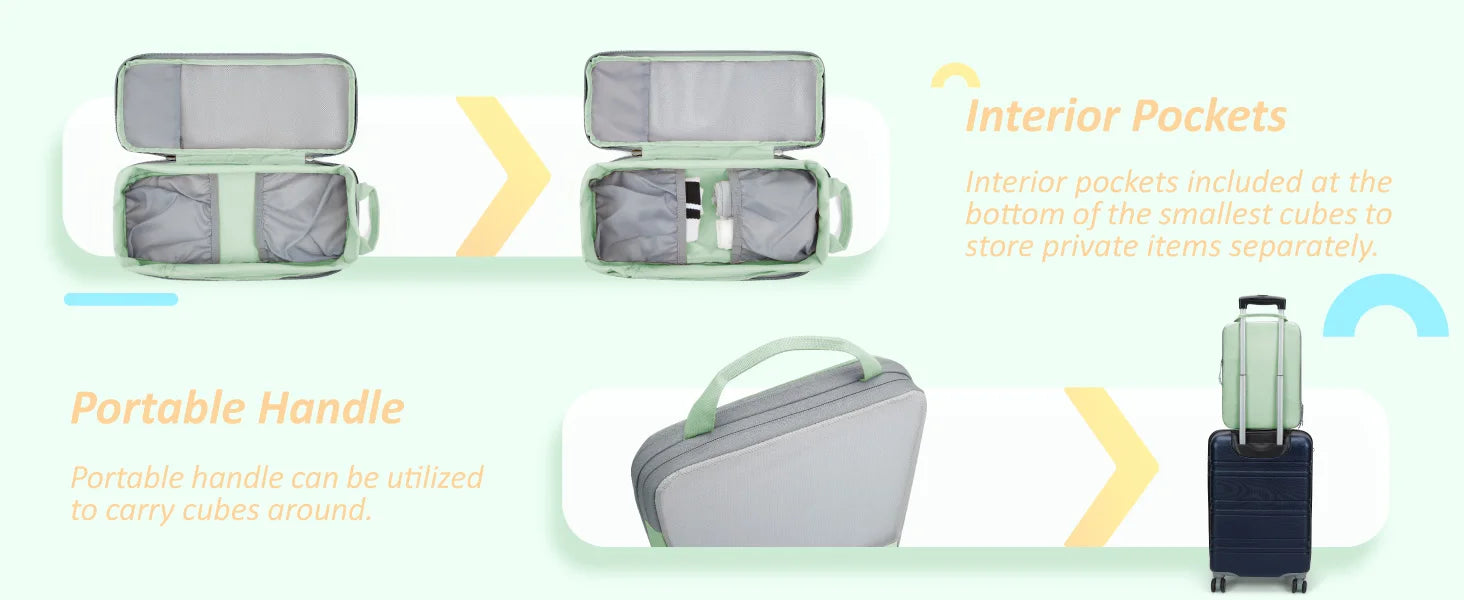 BAGSMART Compression Packing Cubes for Travel - 6/4/2 Set Lightweight Durable Luggage Organizer Bags Travel Essentials
