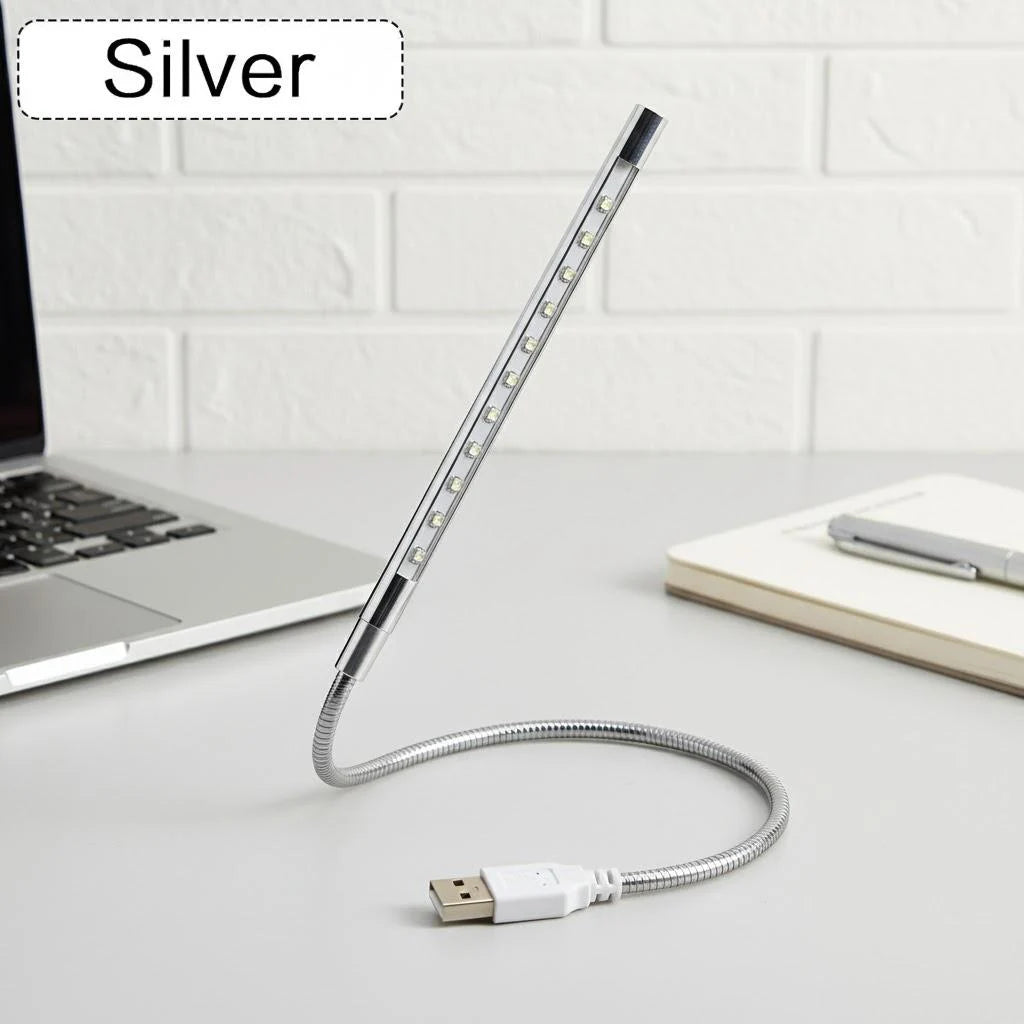 USB LED Reading Light Flexible Book Light 10 LED Mini Lamp for Laptop Notebook PC Computer Study Desk Bedroom Night Light