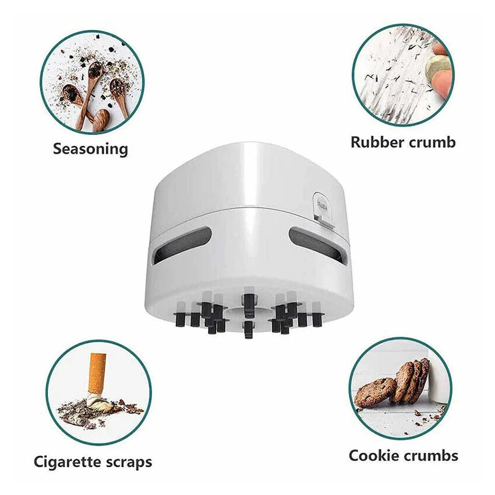 Mini Desktop Vacuum Cleaner Powerful USB Rechargeable High Suction Crumb Vacuum Detachable Design for Home Office Car