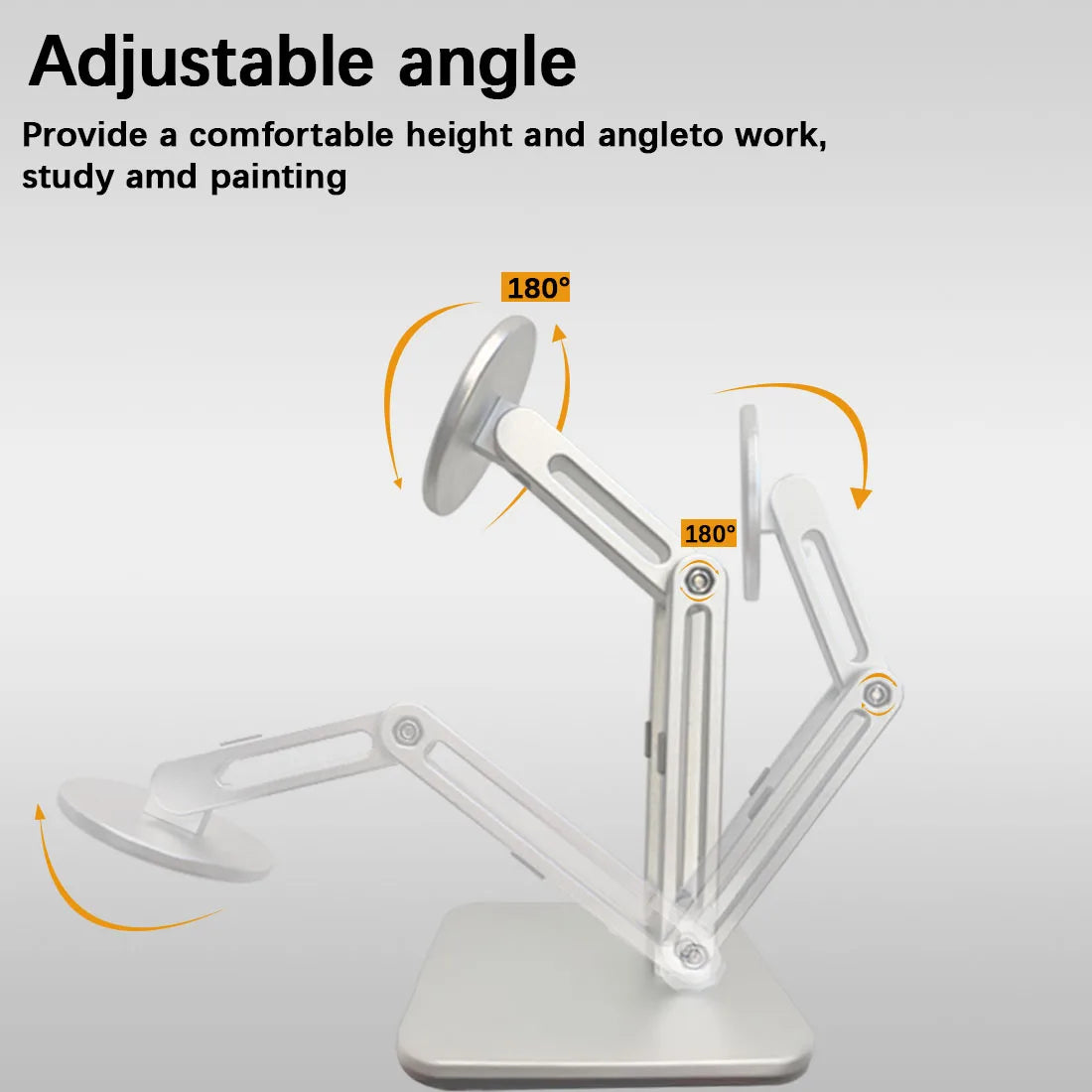 Magnetic Phone Stand for Desk, Heightened & Adjustable & Foldable Metal Magnetic Phone Holder Stand for Desk/Office/Home, Compat