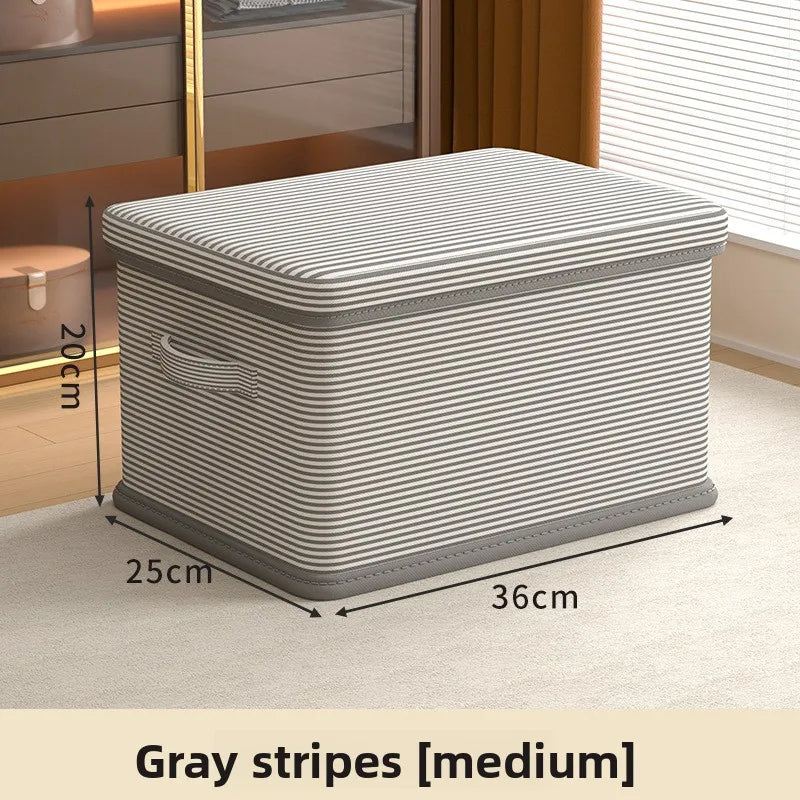 Clothes Storage Box Household Large-capacity Wardrobe Snacks Toys Layered Finishing Artifact Folding Storage Box Basket with Lid