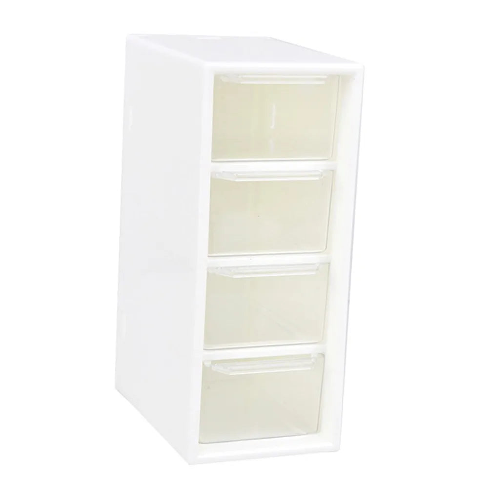 Clear Desktop Storage Organizer 4 Drawer Small Size Drawer Organizer Plastic Mini Drawer Vanity Storage Box Makeup Organizer