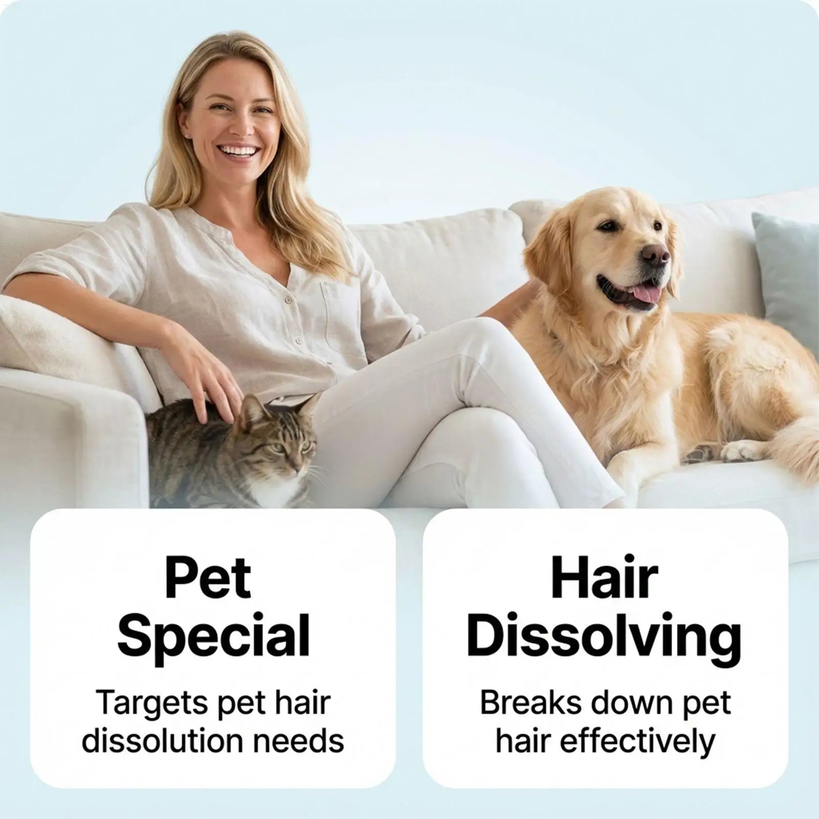 Pet Hair Dissolver Laundry Cleaner 100g Washing Machine Hair Remover Detergent Additive for Clothes Carpet Bedding Fabric Towel