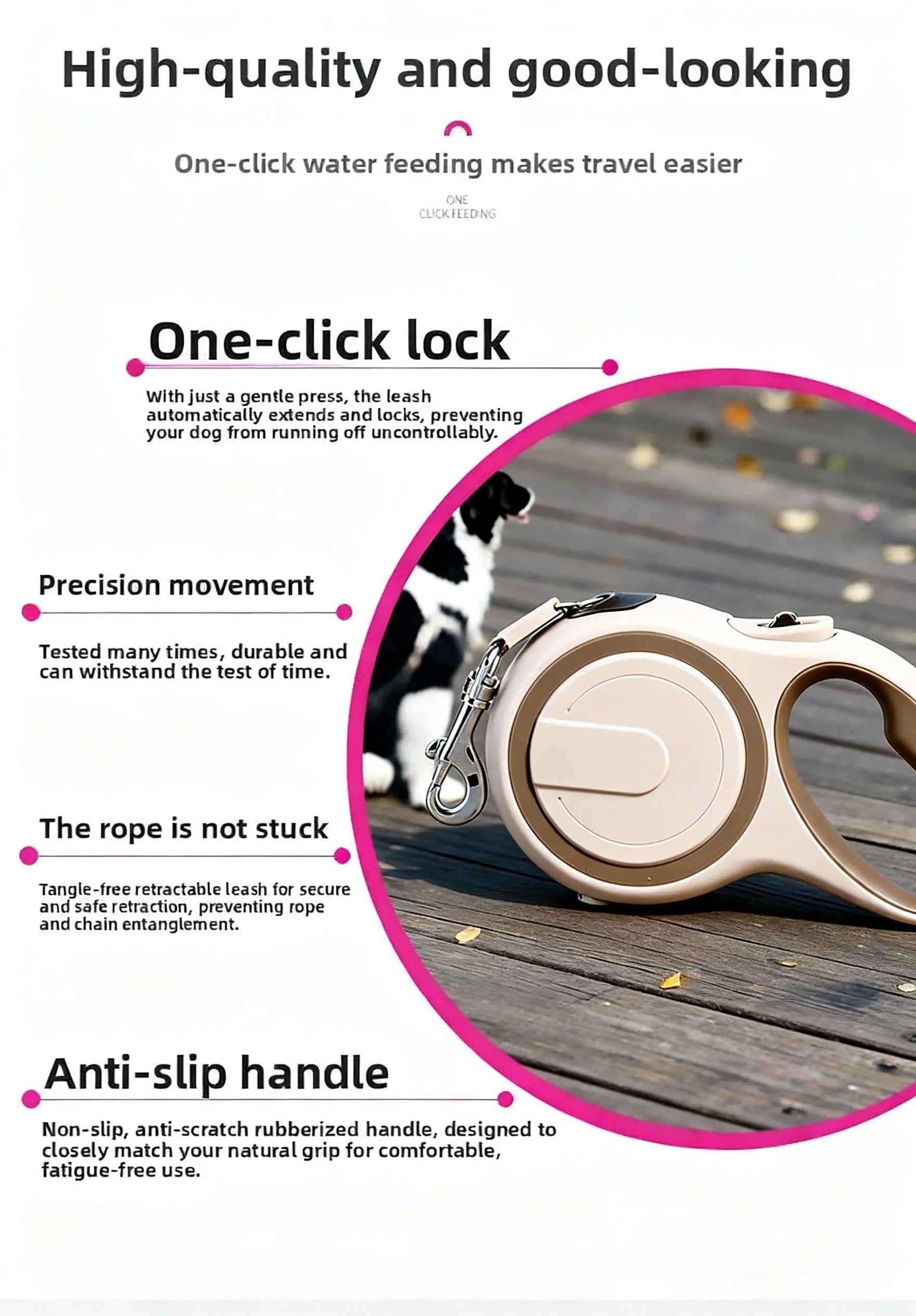 5M Retractable Nylon Leash for Small Dogs and Cats Durable Automatic Tension Control for Outdoor Walking Hiking Travel