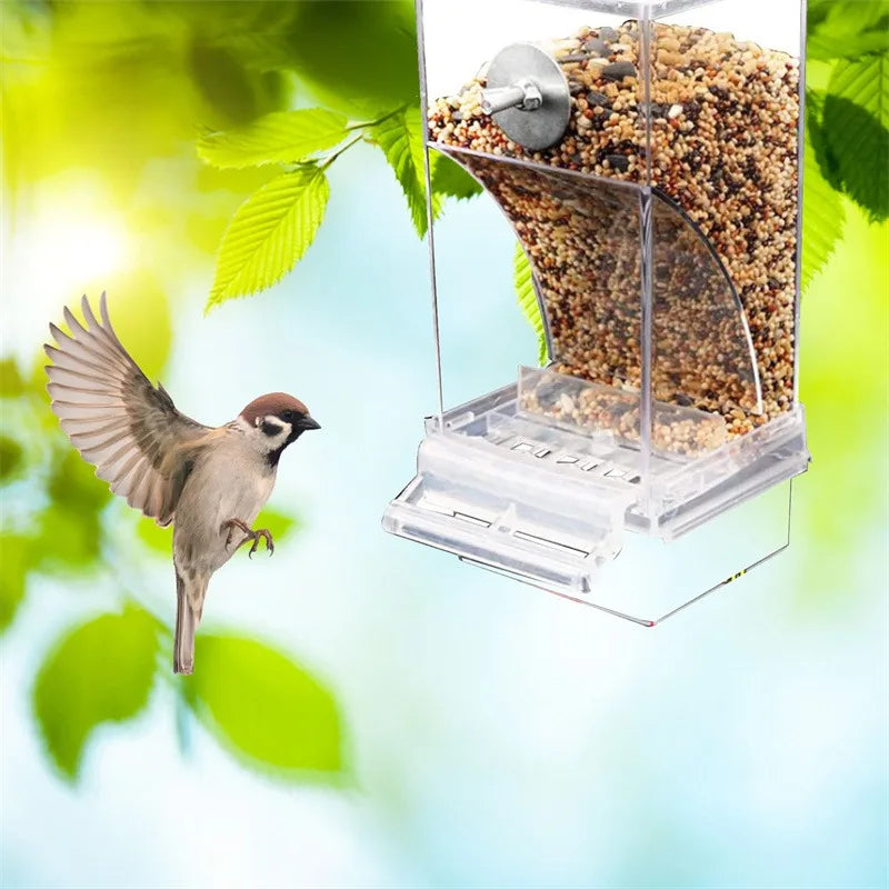 ‌No Spill Bird Feeder Automatic Parrot Food Water Dispenser Seed Container Cage Accessory For Small Medium Parakeets Cockatiels
