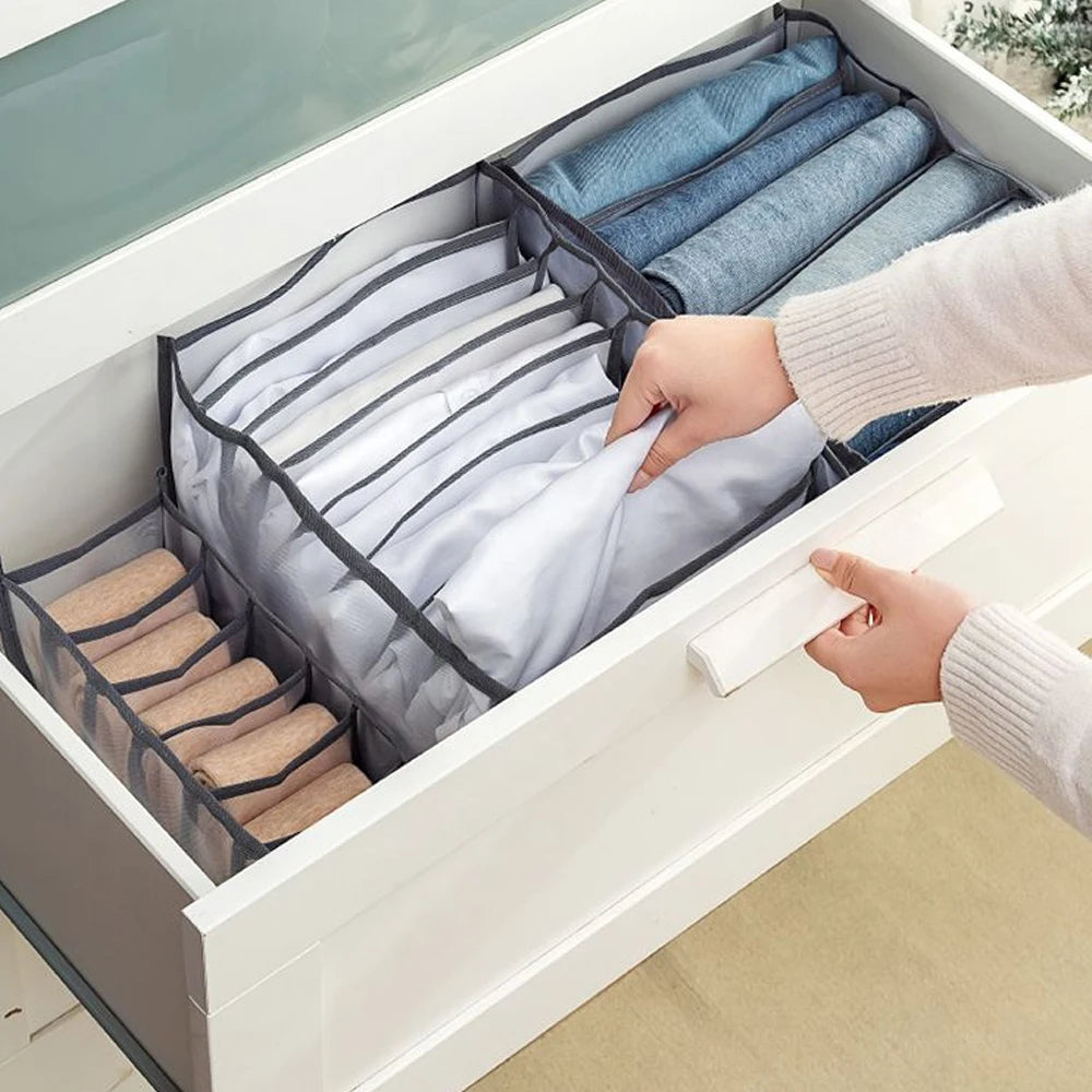 Drawers Organizer for Underwear Bra Socks Pants Jeans Storage Box Wardrobe Clothes Organizer Cabinet T-Shirt Organizers storage