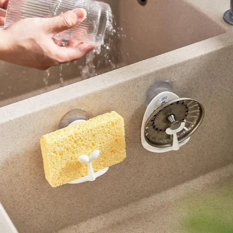 Multifunctional Kitchen Sink Organizer with Suction Cup Sponge Holder Scouring Pad Storage Rack Hook Home Supplies для кухни