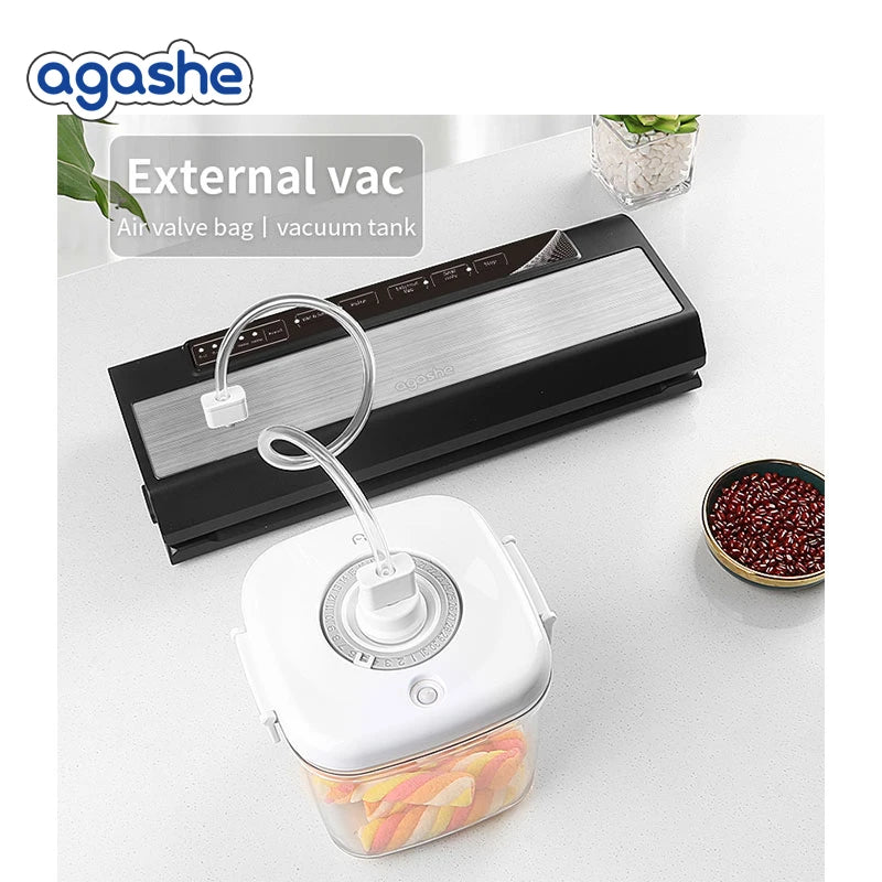 Vacuum Sealer with 10 bags, Home Kitchen Food Preservation, Automatic Sealing and Packaging Machine, Suitable for 28cm wide bag