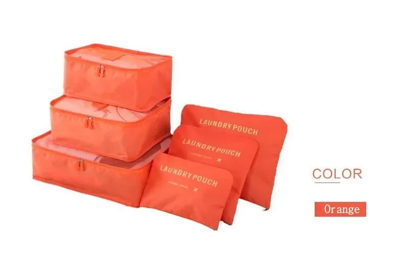 6 PCS Travel Storage Bag Multifunction Packing Cube Bag Travel Kit Set for Women Clothes Tidy Organizer Wardrobe Suitcase Pouch
