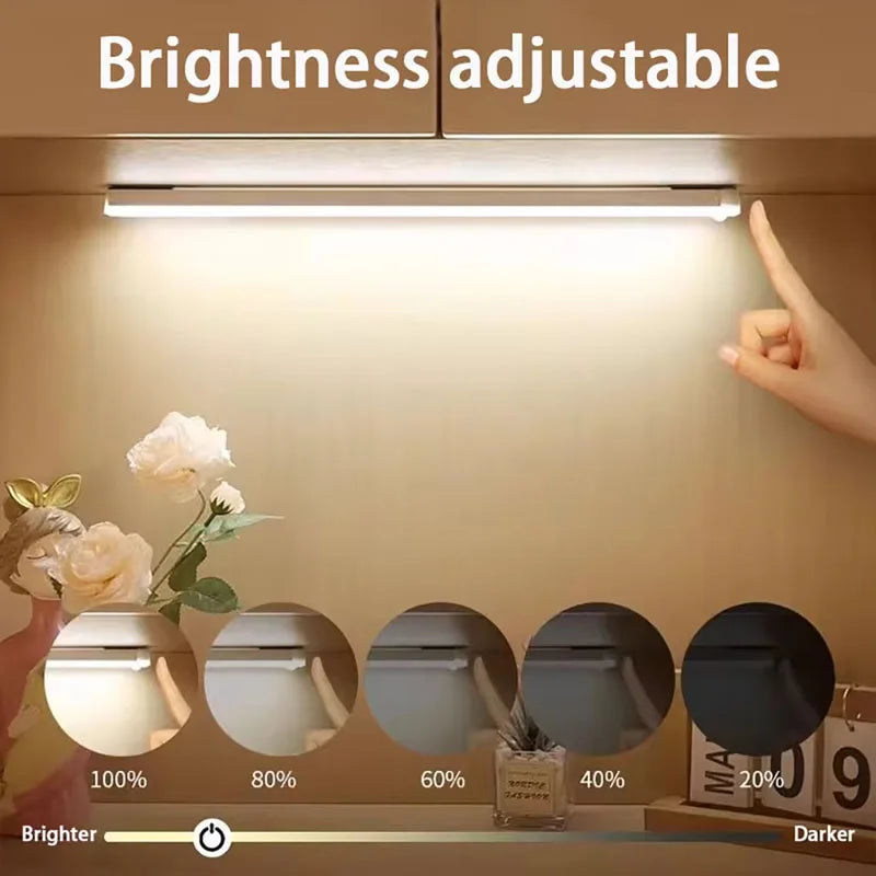 LED Motion Sensor Lights  Magnetic Installation USB Charging Human Body Sensor Night Light for Storage Cabinet Stairs Hallway