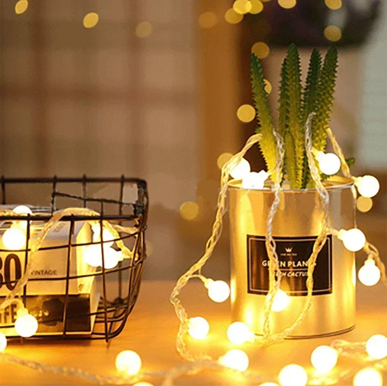 USB/Battery Power LED String Lights Globe String Lights Outdoor Waterproof Lamp Garden Wedding Ball Fairy Lights Christmas Decor