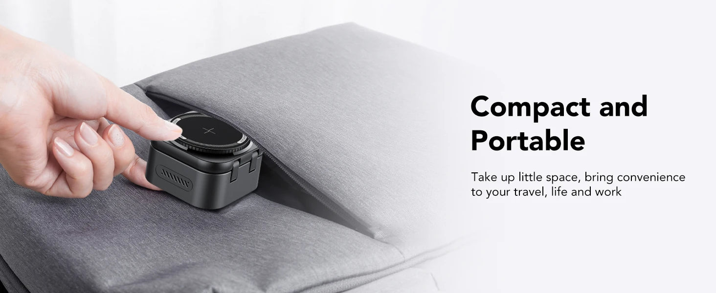 4-in-1 Magnetic Wireless Charger Built-in Retractable Cable Retractable Foldable Compact Charger Compatible with iPhone iWatch