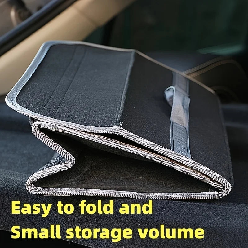 1 Car Trunk Organizer Box,Foldable Storage Bag with Compartments For SUVs,Sedans,Trucks-Durable Fabric Car Interior Accessories