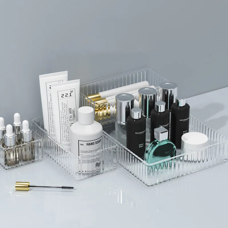 Desk Drawer Organizers Set Plastic Transparent Storage Box Bathroom Storage Makeup Organizer Boxes Clear Storage Box Acrylic Box