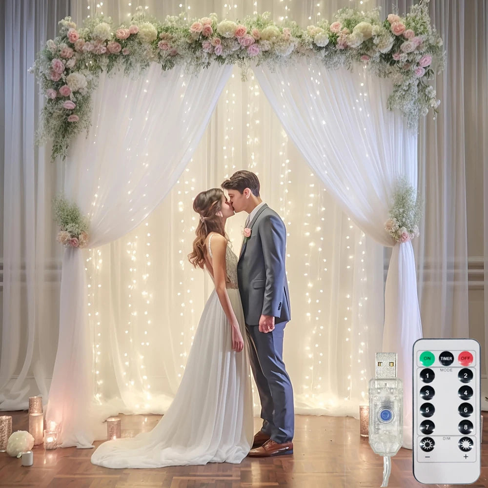 USB String Lights Holiday Wedding Light Garland Lights for Bedroom Remote Control Curtain LED Christmas Decor 100/200/300/600LED