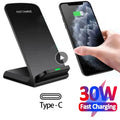 30w Wireless Charger For TCL 20 Motorola Edge 30 Ultra Ulefone Power 5 Macsafe Type C Induction Fast Wireless Charging Station