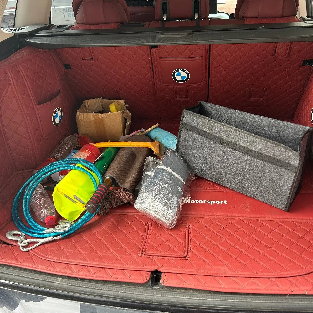 Car Storage Box, Portable, Foldable Car Trunk Organizer, Felt Cloth Storage Box, Car Interior Tidying Container, Car Organizer