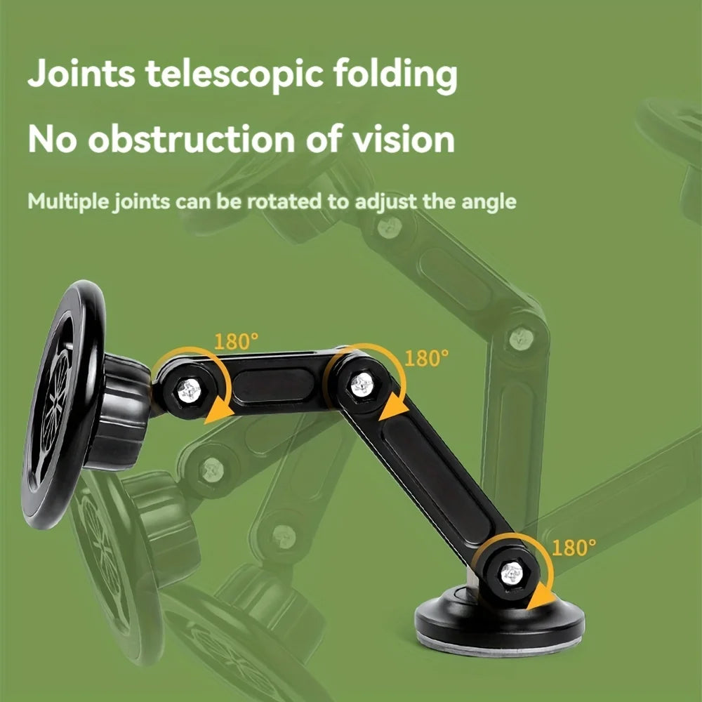 1 Universal Car Phone Holder, Magnetic Wall Mount, Rotating Design, Waterproof PC Material, Compatible with All Smartphones.