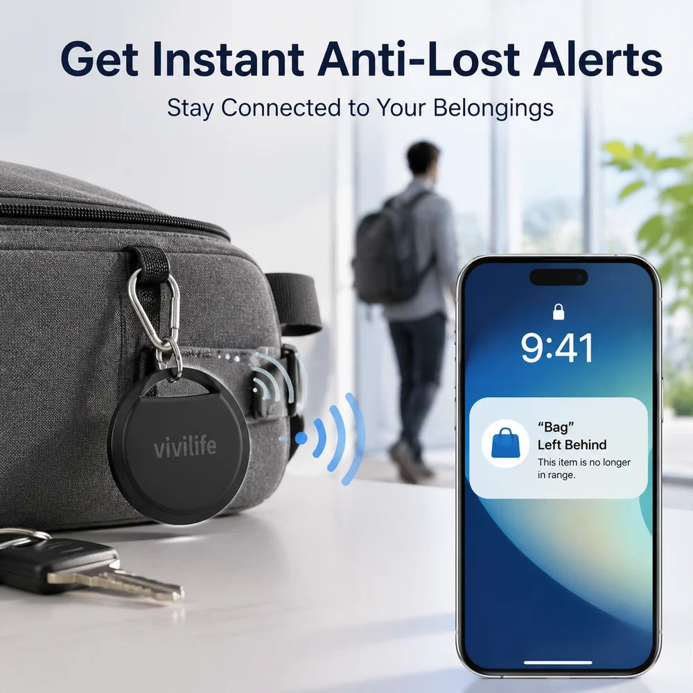 4 Pack Bluetooth Anti Lost Tracker Tag Item Finder for Keys Wallet Pets Bags Smart Locator Works with iOS Android