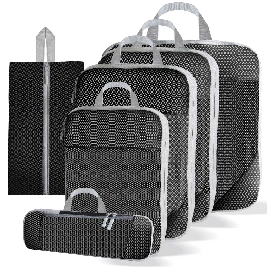 5 Set/6 Set Compressible Packing Cubes Travel Storage Bag Portable Large Capacity Waterproof Suitcase Handbag Luggage Organizer