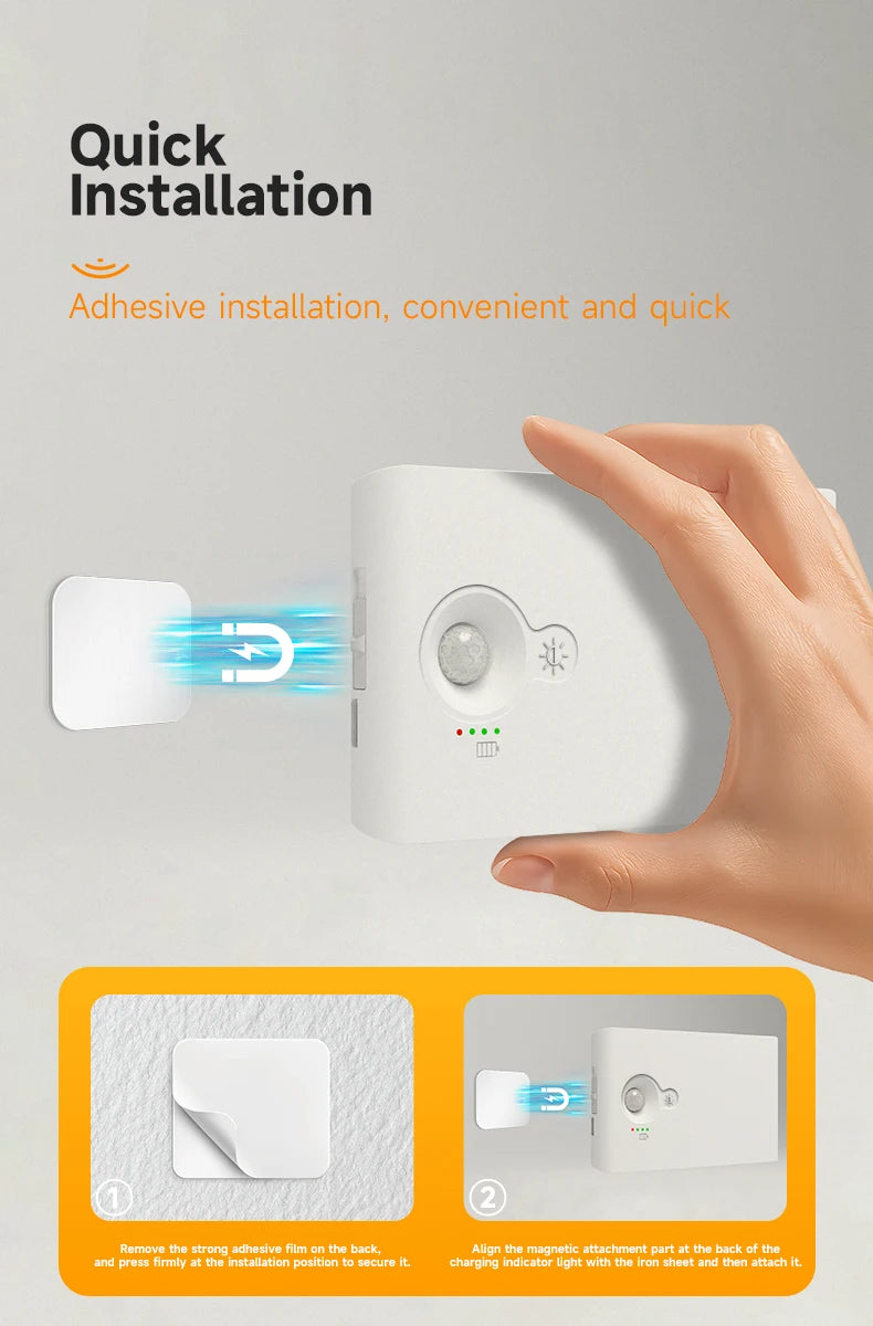 LED Motion Sensor Night Light Dimmable Rechargeable Ambient Light with Magnetic Suction, for Cabinet/Living Room/Hallway/Stair