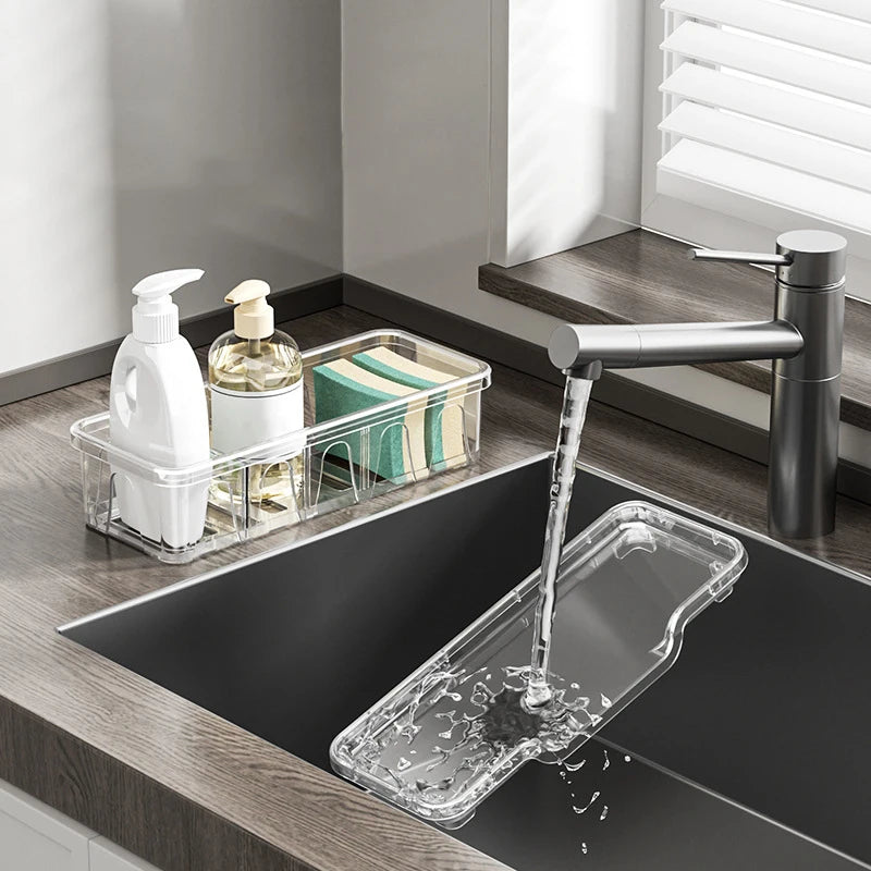 1Pcs Kitchen Sink Caddy Organizer Sink Dish Sponge Holder Drain Rack Kitchen Bathroom Shampoo Soap Storage Shelf