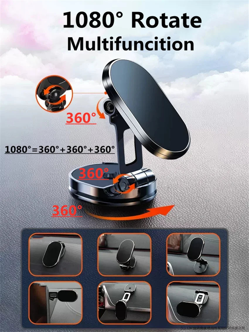 Magnetic Car Phone Holder 360° Rotate Magnet Smartphone Stand Support GPS Foldable Phone Bracket in Car Holder for IPhone Huawei
