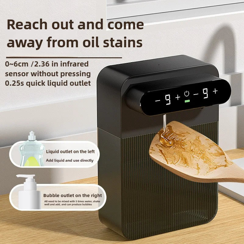 Automatic Foaming Soap Dispenser 400ml+400ml USB Rechargeable Double-headed Touchless Wall-Mountable for Multiple Scenarios