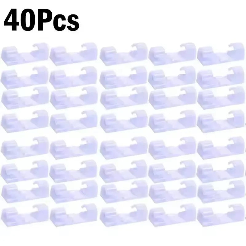 Cable Clips Organizer Drop Wire Holder Cord Management Self-Adhesive Cable Manager Fixed Clamp Wire Winder For Home Office Car