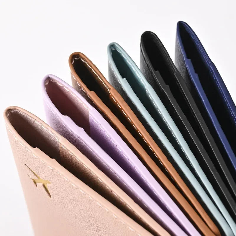 Passport Covers Travel Wallet Id Card Holder Fashion Airplane Print Passport Holder Women Men Passport Cover Flight Ticket Clip