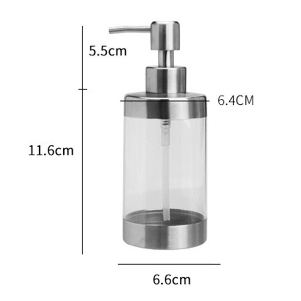 Household Stainless Steel Soap Dispenser Hand Sanitizer Shampoo Shower Gel Dispenser Perfect For Bathroom Kitchen Supplies