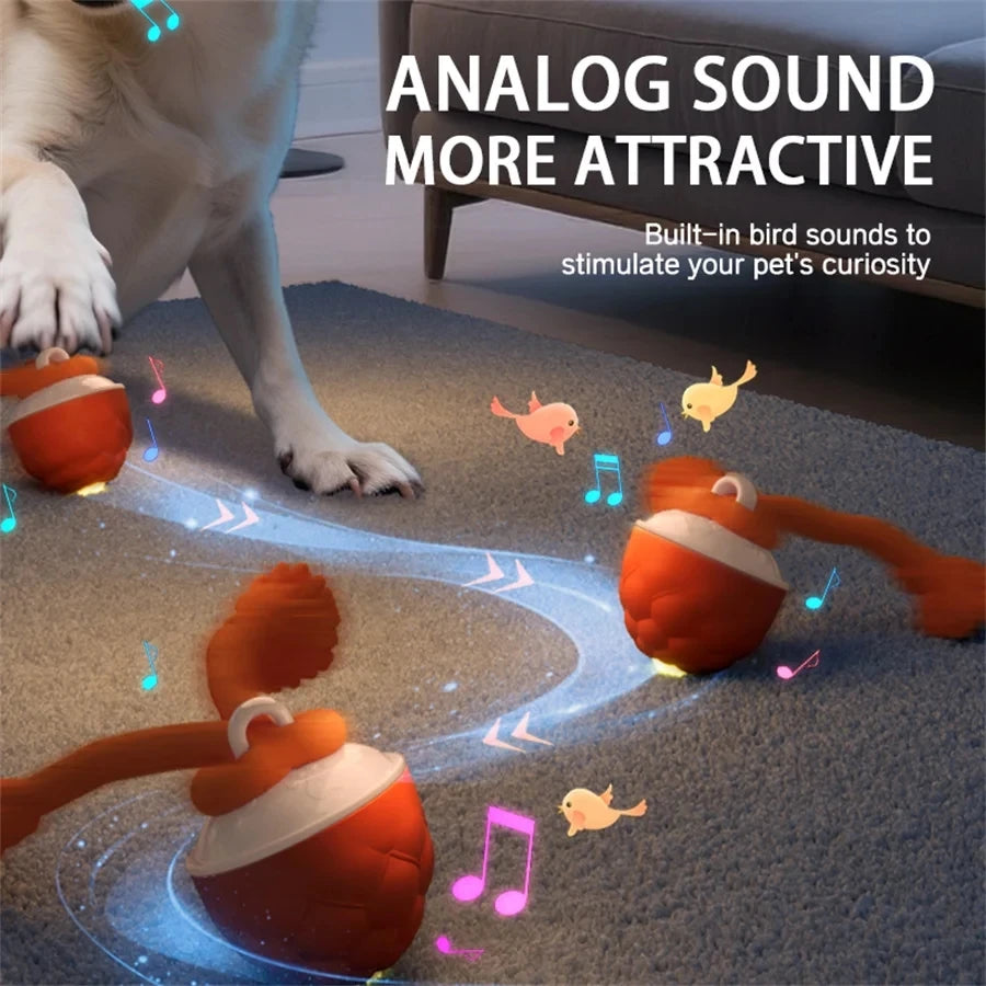 Intelligent rolling interactive dog toy ball Automatically moves and can emit barking sounds Puppy Chew Toys Knot Rope