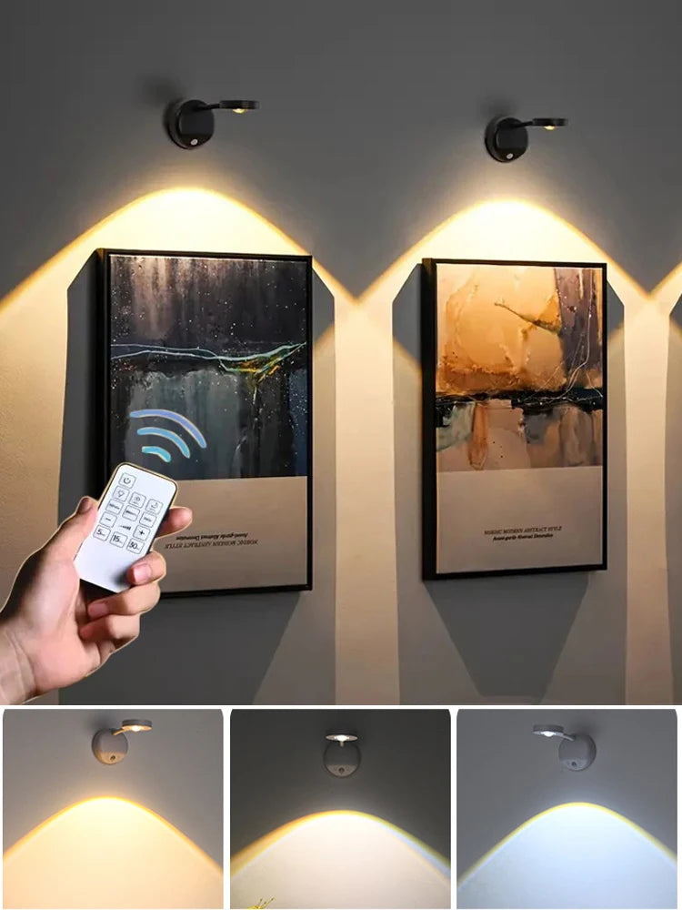 LED Motion Sensor Night Light Wireless USB Rechargeable with Remote Magnetic Wall Mount Indoor Lighting for Bedroom Hallway