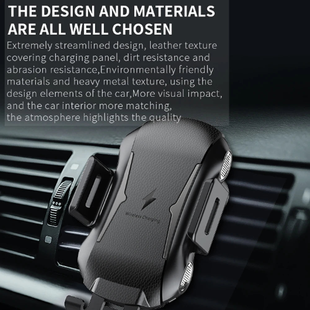 Rotatable Car Wireless Charger With Holder 15W Fast Charge For iPhone 16 15 14 13 Magnetic Car Holder Charger Vent Auto Shrink