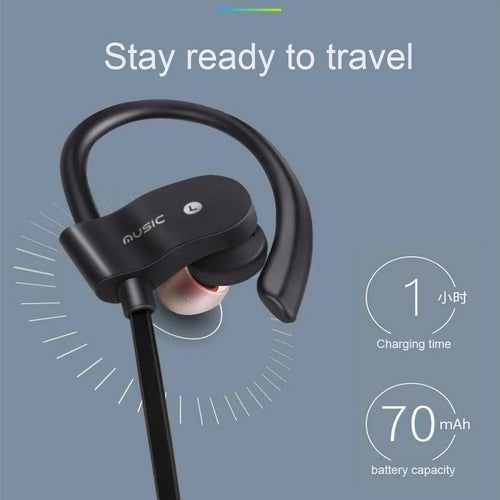 Bluetooth 4.1 Wireless Earphones Sports Music Headset Ear-Hook Waterproof Earbuds Neckband Headphone With Mic For iPhone Xiaomi