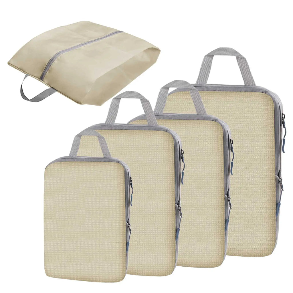 5 Set/6 Set Compressible Packing Cubes Travel Storage Bag Portable Large Capacity Waterproof Suitcase Handbag Luggage Organizer