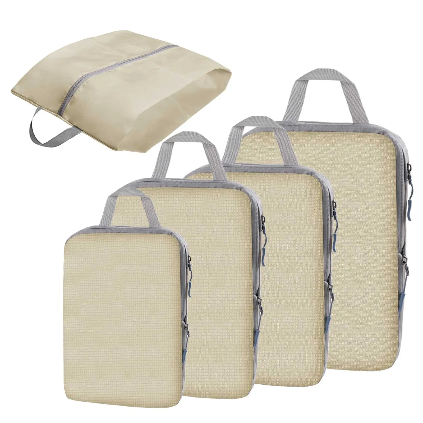 5 Set/6 Set Compressible Packing Cubes Travel Storage Bag Portable Large Capacity Waterproof Suitcase Handbag Luggage Organizer