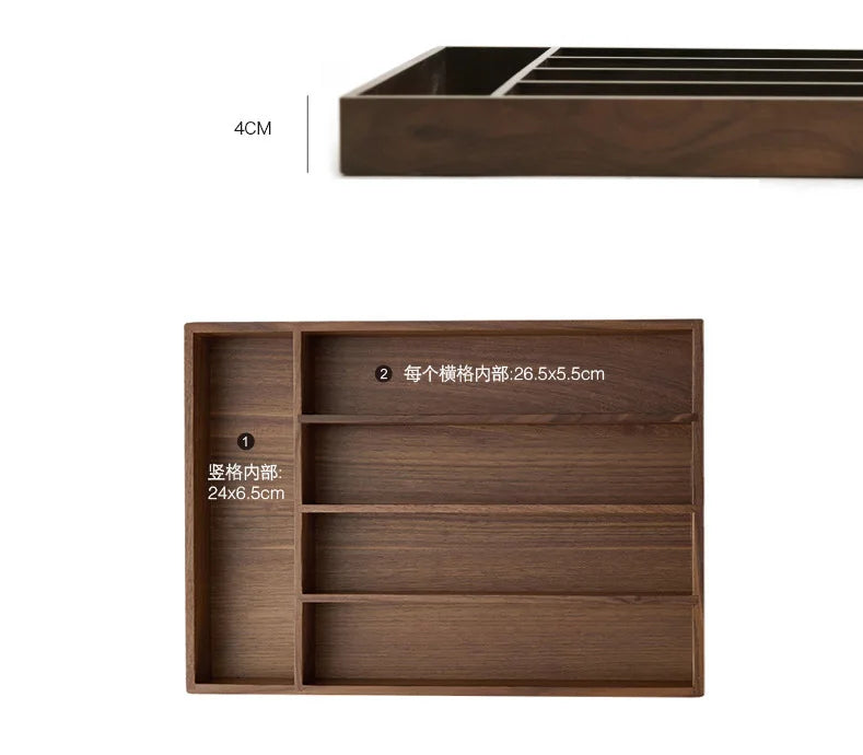 Large Storage Box Drawer Cutlery Food Jewelry Box Wooden Kitchen Cutlery Storage Box