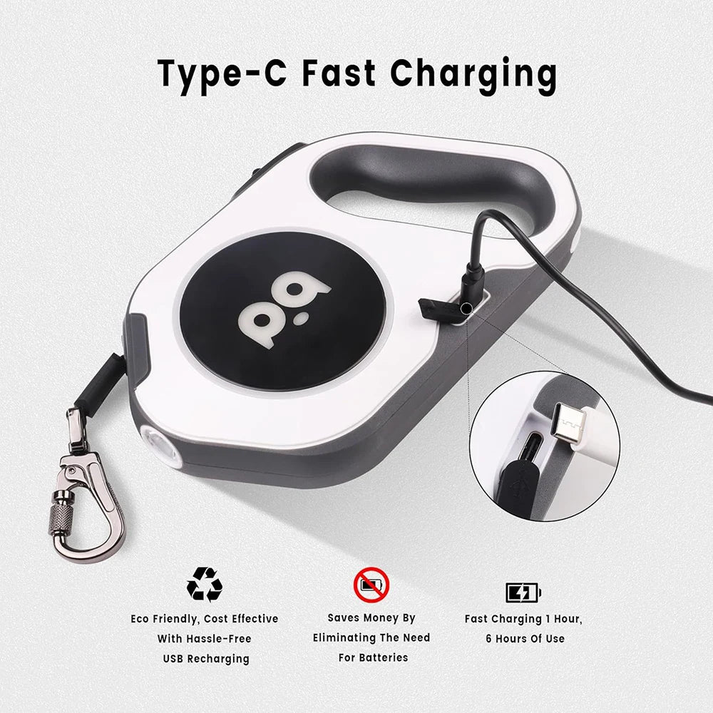 5M Automatic Retractable Big Dog Leash for Medium Large Dogs LED Lighting Durable Pet Walking Nylon Lead Rope mascotas Leashes
