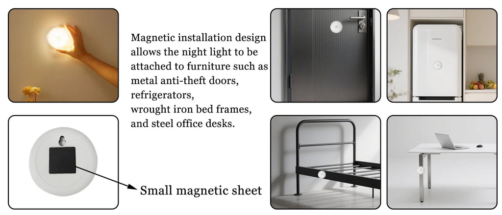 LED Motion Sensor Night Light: USB Rechargeable, Magnetic Base – For Kitchen, Bedroom, Stairs & Wall Lighting