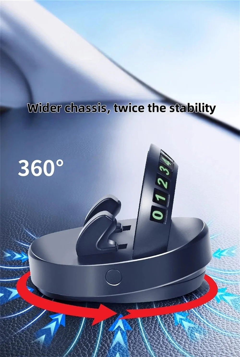Car Dashboard Phone Holder Auto Dashboard Mobile Phone Mount Smartphone Automotive Organizer with Parking Number Plate for Car