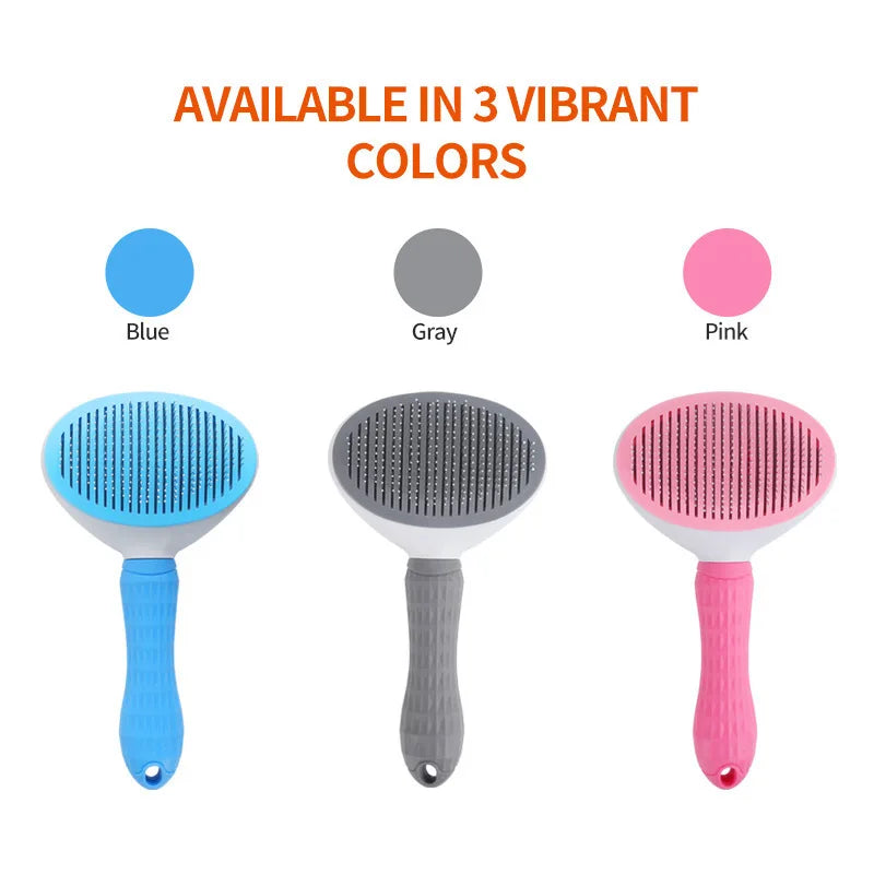 Dog Cat Self-Cleaning Grooming Brush Durable Pet Hair Remover Comb Anti-Slip Dematting Tool Pet Accessories