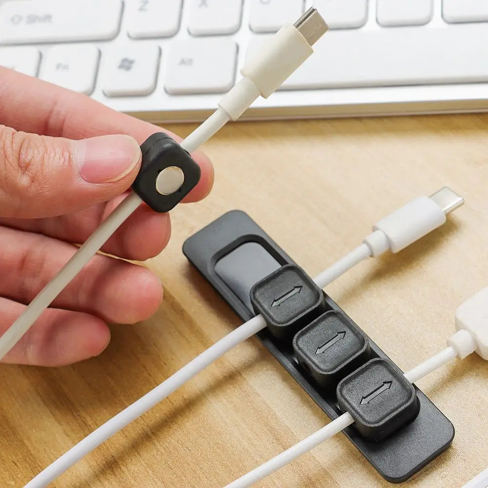 Cable Organizer Magnetic Cable Management USB Cables Holder Silicone Flexible Desktop Clips for Mouse Wire Organizer