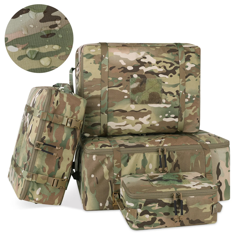 KRYDEX 4pcs Tactical Travel Packing Organizer Packing Cubes 70D Nylon Waterproof Luggage Bags Outdoor Modular Pouch Set