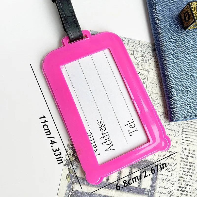1pc Name ID Card Silicone Travel Luggage Tags Suitcase Travel Accessories Quickly Discover Luggage Tags Name Baggage Information