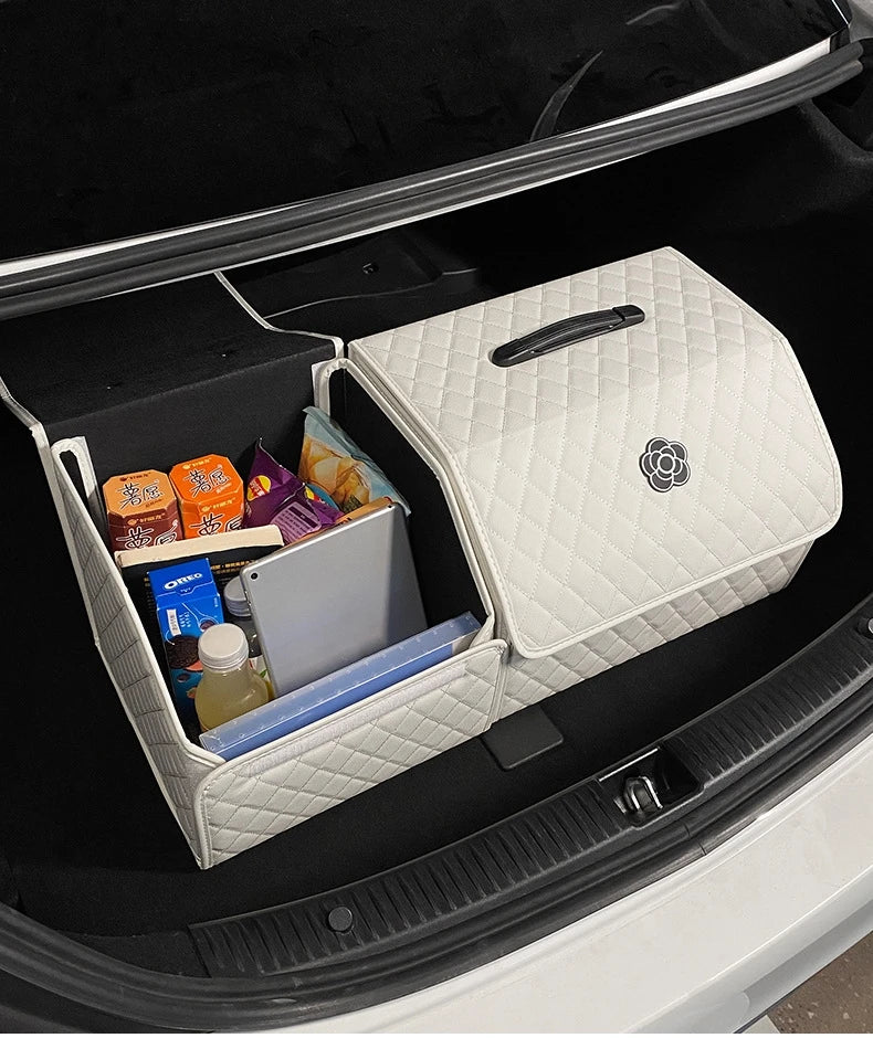 Car Trunk Organizer Durable Foldable Storage Box with Easy-Clean Compartments Versatile Interior Accessories for Car Organizati