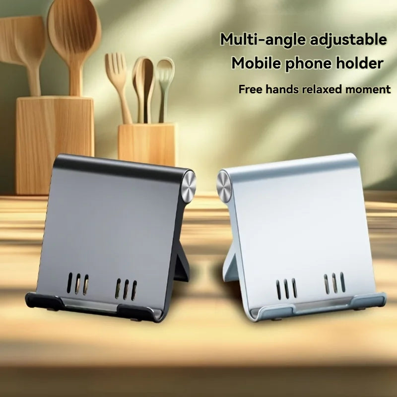 Portable Foldable Phone Stand, Adjustable Angle, Durable Plastic, Universal for Smartphones , Compact Modern Design.