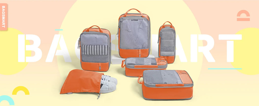 BAGSMART Compression Packing Cubes for Travel - 6/4/2 Set Lightweight Durable Luggage Organizer Bags Travel Essentials